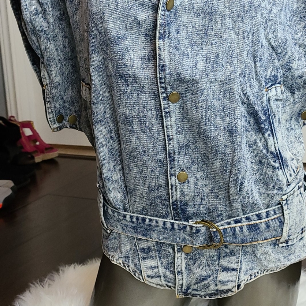 Vintage 80's Acid Wash Denim Jean Jacket - Picture 10 of 12